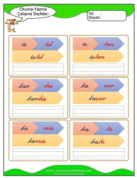 ş sesi Çalışma Sayfaları